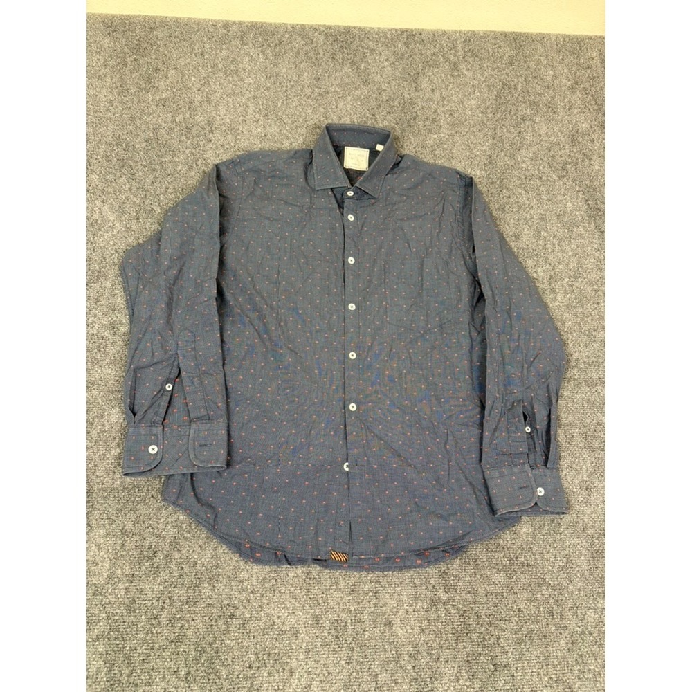 Billy Reid Shirt Mens  Blue Standard Cut Button Up Long‎ Sleeve Cotton Size M